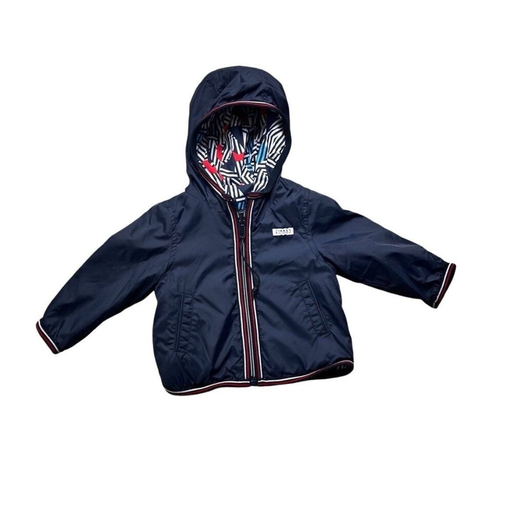 IKKS New Reversible Baby Jacket Size 6 Months Navy Blue